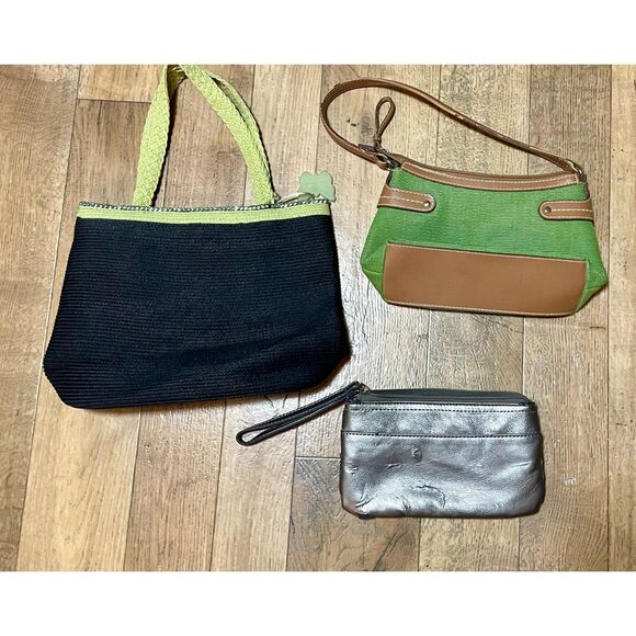 Lot of 3 Women’s Handbags Liz Claiborne Kim Rogers ELLE Tote Purse Set - Picture 2 of 15